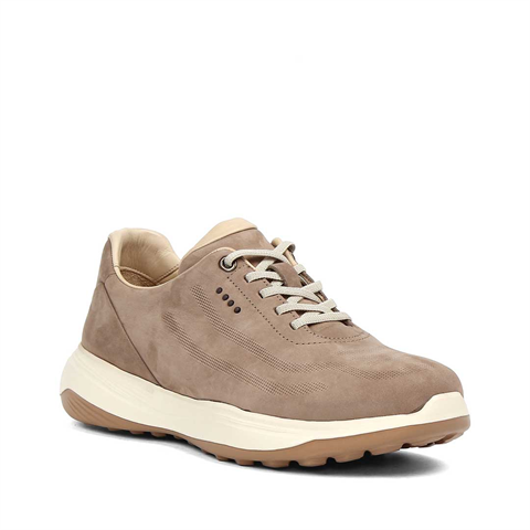 Erkek Kum Kalın Tabanlı Nubuk Deri Sneaker