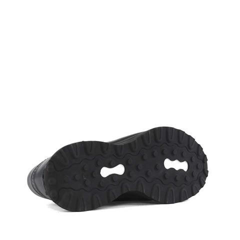 Erkek Lacivert Bağcıklı Kalın Tabanlı Deri Sneaker