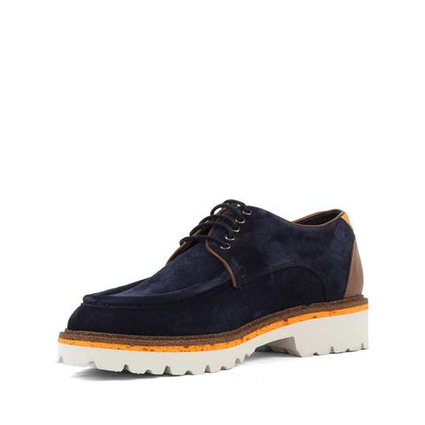 Erkek Lacivert Bağcıklı Süet Deri Günlük Ayakkabı