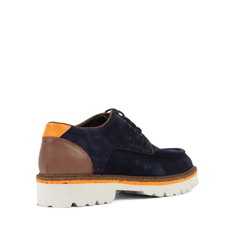 Erkek Lacivert Bağcıklı Süet Deri Günlük Ayakkabı