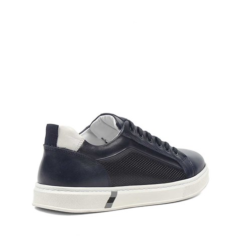 Erkek Lacivert Baskılı Kalın Tabanlı Sneaker