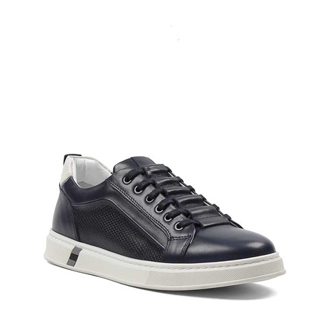 Erkek Lacivert Baskılı Kalın Tabanlı Sneaker