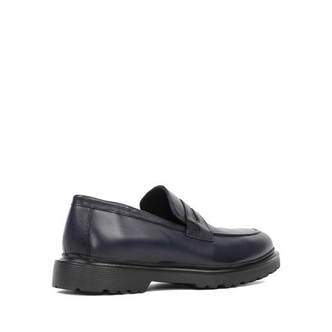 Erkek Lacivert Deri Loafer