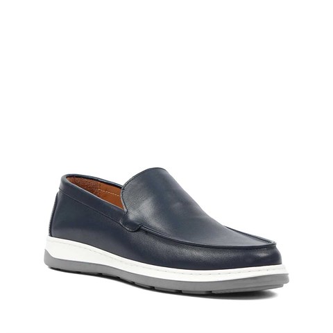 Erkek Lacivert Deri Loafer