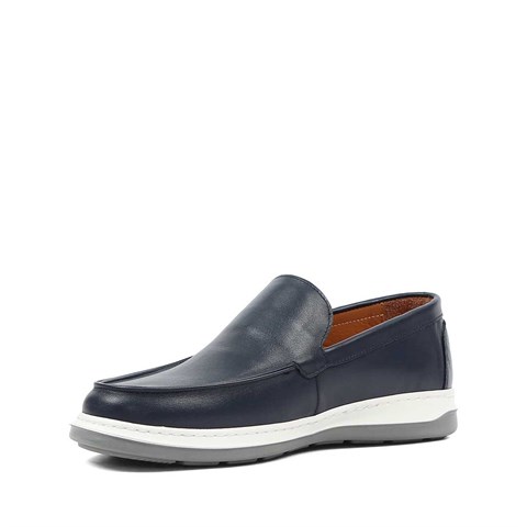 Erkek Lacivert Deri Loafer