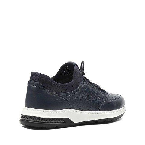 Erkek Lacivert Deri Sneaker