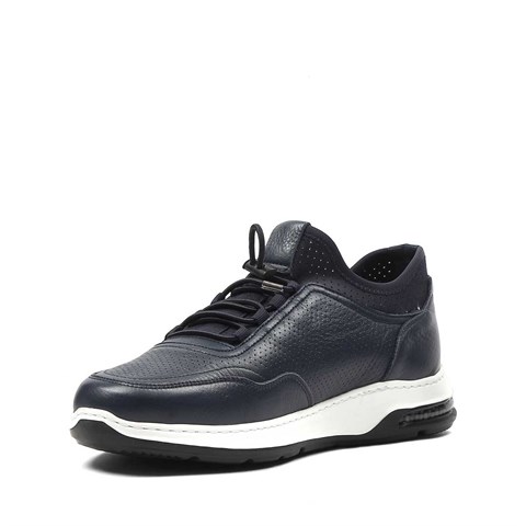 Erkek Lacivert Deri Sneaker
