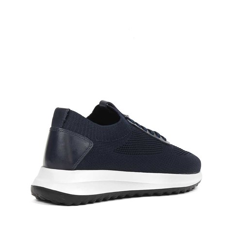 Erkek Lacivert Kalın Tabanlı Deri Sneaker