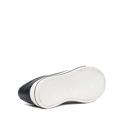 Erkek Lacivert Kalın Tabanlı Deri Sneaker