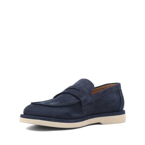 Erkek Lacivert Nubuk Deri Loafer