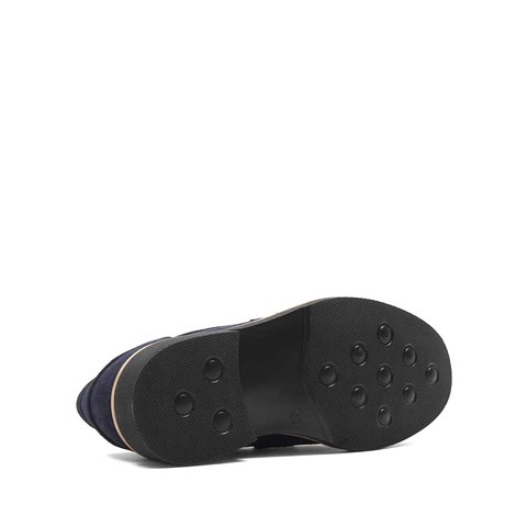 Erkek Lacivert Süet Deri Loafer