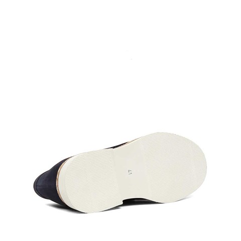 Erkek Lacivert Süet Deri Loafer