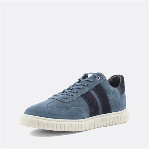Erkek Mavi Bağcıklı Süet Deri Sneaker
