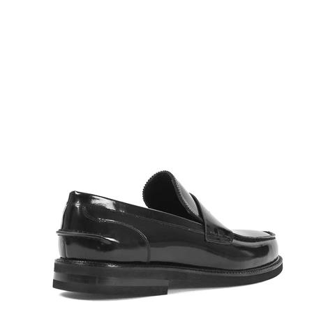 Erkek Siyah Açma Deri Loafer