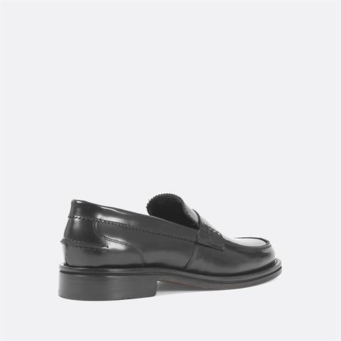 Erkek Siyah Açma Deri Loafer