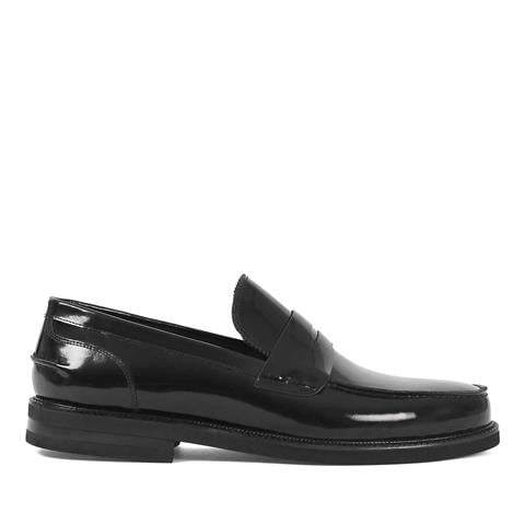 Erkek Siyah Açma Deri Loafer