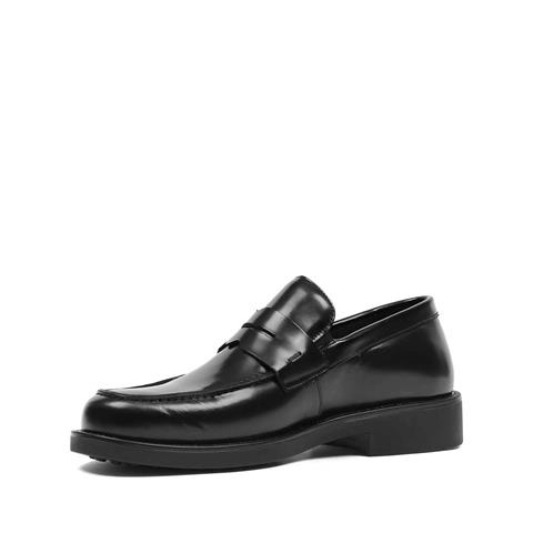 Erkek Siyah Açma Deri Loafer