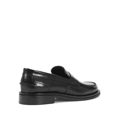Erkek Siyah Açma Deri Loafer