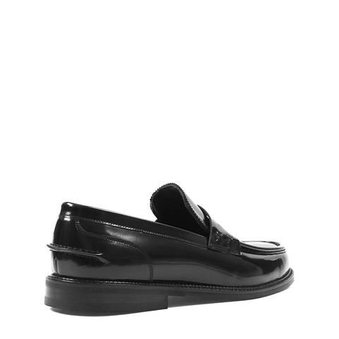 Erkek Siyah Açma Deri Loafer