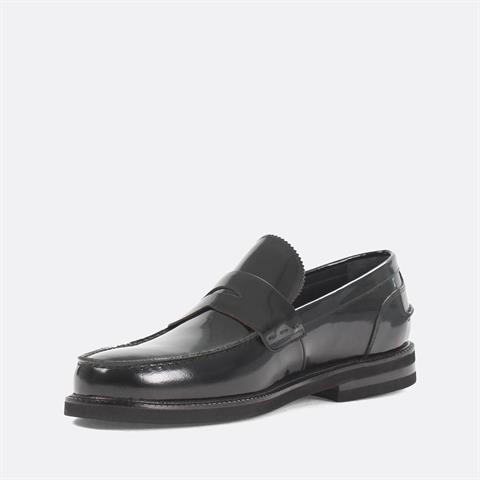 Erkek Siyah Açma Deri Loafer