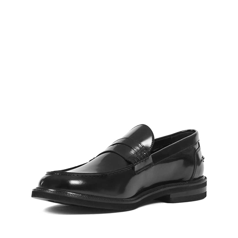 Erkek Siyah Açma Deri Loafer