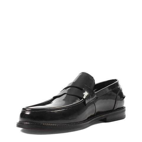 Erkek Siyah Açma Deri Loafer