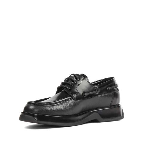 Erkek Siyah Bağcıklı Açma Deri Ayakkabı