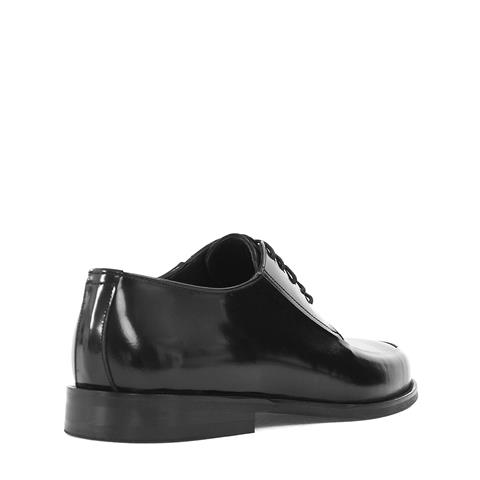 Erkek Siyah Bağcıklı Açma Deri Klasik Ayakkabı