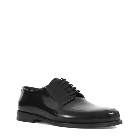 Erkek Siyah Bağcıklı Açma Deri Klasik Ayakkabı