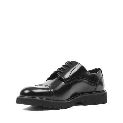 Erkek Siyah Bağcıklı Açma Deri Klasik Ayakkabı