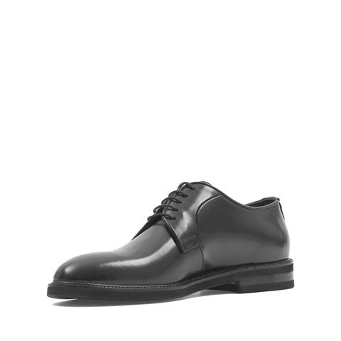 Erkek Siyah Bağcıklı Açma Deri Klasik Ayakkabı