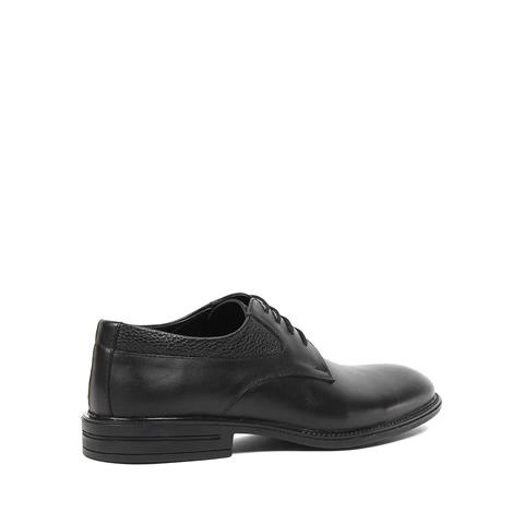 Erkek Siyah Bağcıklı Deri Ayakkabı