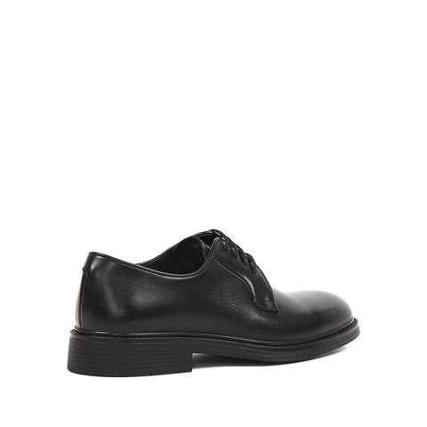 Erkek Siyah Bağcıklı Deri Ayakkabı