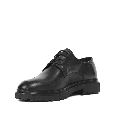 Erkek Siyah Bağcıklı Deri Ayakkabı