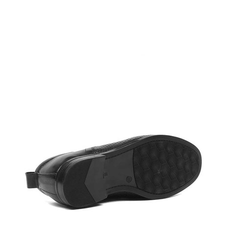 Erkek Siyah Bağcıklı Deri Ayakkabı