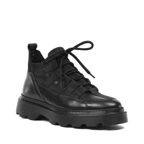 Erkek Siyah Bağcıklı Deri Bot