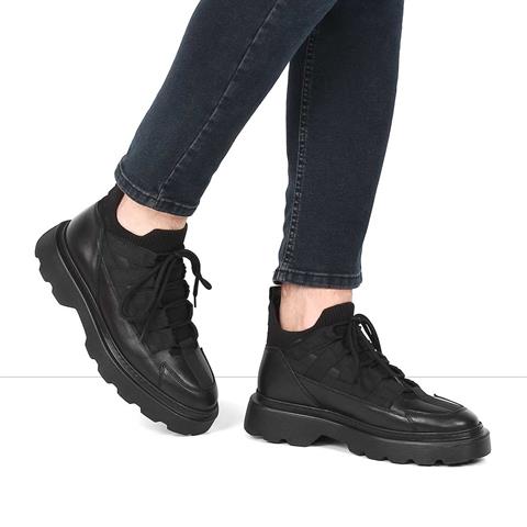 Erkek Siyah Bağcıklı Deri Bot