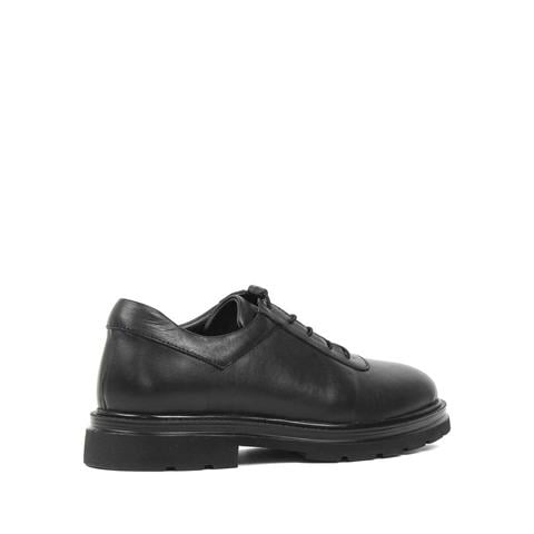 Erkek Siyah Bağcıklı Deri Günlük Ayakkabı