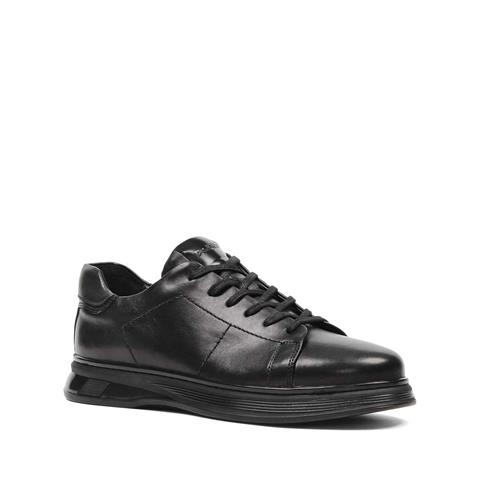 Erkek Siyah Bağcıklı Deri Günlük Ayakkabı