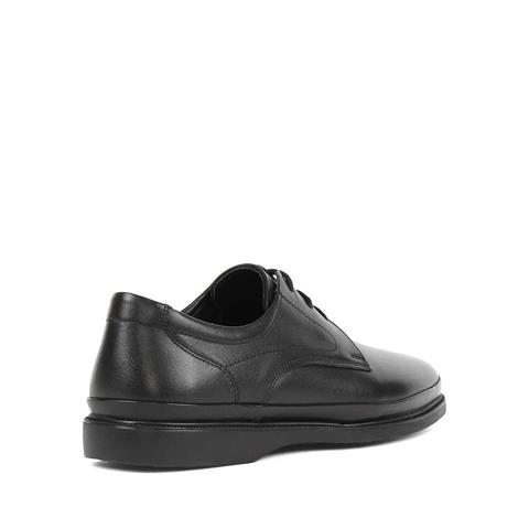 Erkek Siyah Bağcıklı Deri Günlük Ayakkabı