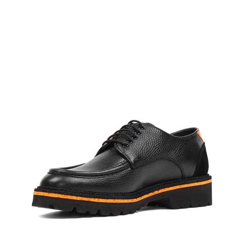 Erkek Siyah Bağcıklı Deri Günlük Ayakkabı