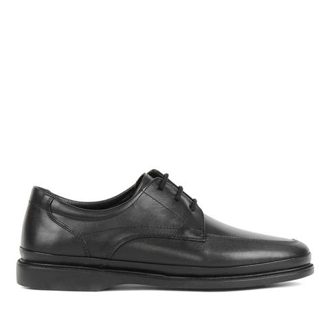 Erkek Siyah Bağcıklı Deri Günlük Ayakkabı