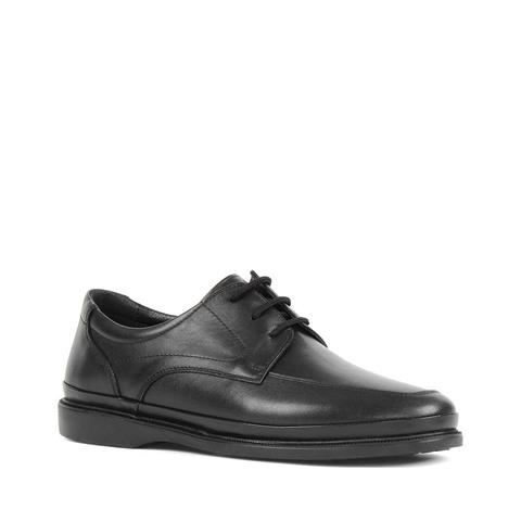 Erkek Siyah Bağcıklı Deri Günlük Ayakkabı