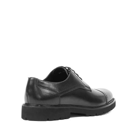 Erkek Siyah Bağcıklı Deri Klasik Ayakkabı