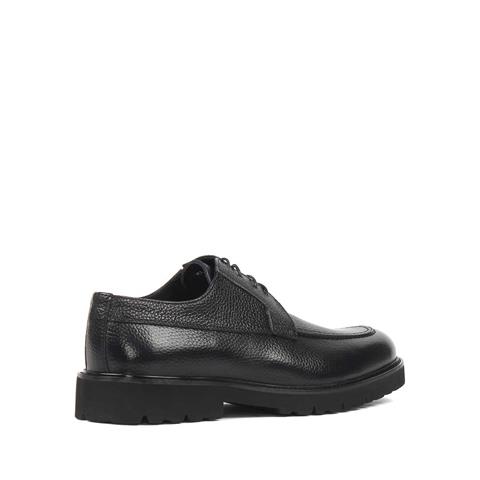 Erkek Siyah Bağcıklı Deri Klasik Ayakkabı