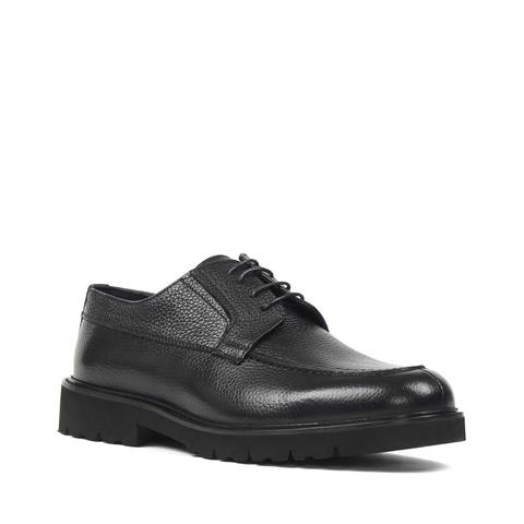 Erkek Siyah Bağcıklı Deri Klasik Ayakkabı