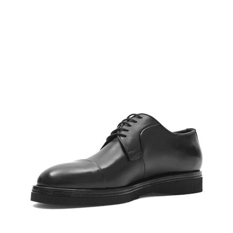 Erkek Siyah Bağcıklı Deri Klasik Ayakkabı