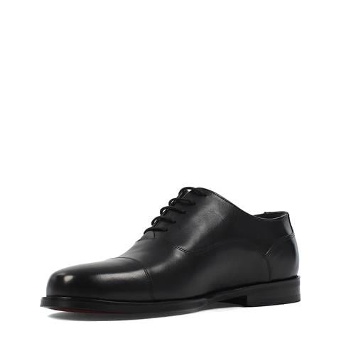 Erkek Siyah Bağcıklı Deri Klasik Ayakkabı