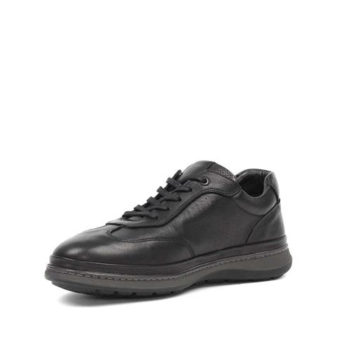 Erkek Siyah Bağcıklı Deri Sneaker