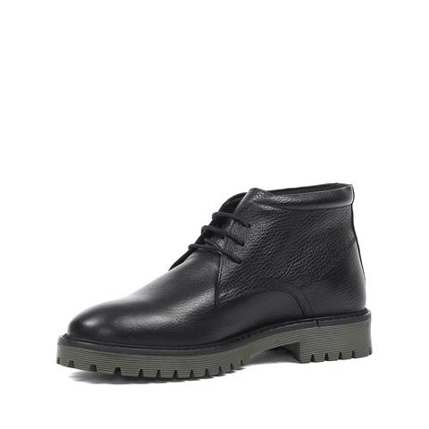 Erkek Siyah Bağcıklı Fermuarlı Deri Bot